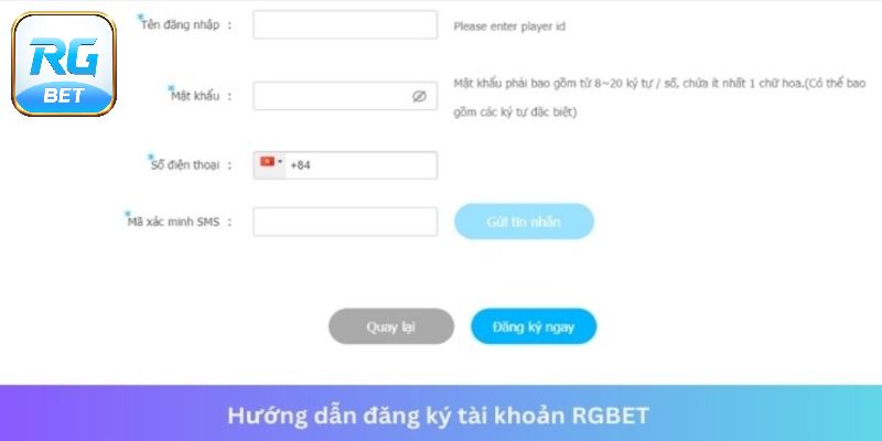 Từng bước hướng dẫn đăng ký RGBET